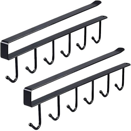 Kopholder under skabet, 2 pak krusophæng hylde kopkøkken under kopbræt krus