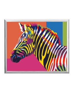Paint By Numbers Regenbogenzebra - WizardiArt