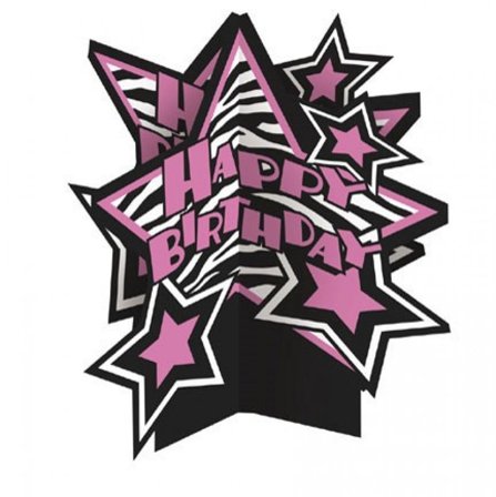 Bordsdekoration rosa zebra 3-d