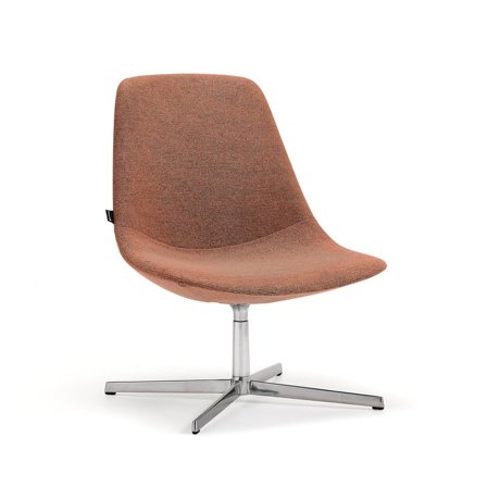 Lounge chair LANGLEY, brushed aluminum/copper