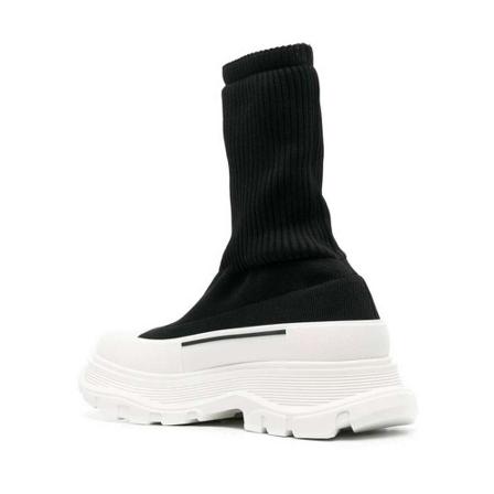 Alexander McQueen, High Boots Zwart, Dames, Maat:35 EU,rubber,print