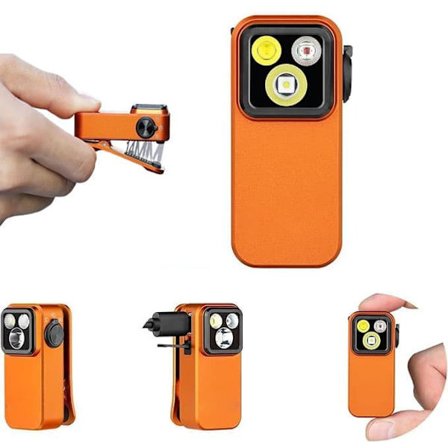 Kompakt LED Lommelygte, Klemlygte – 530 Lumen, USB-C Genopladelig, til Arbejde, Cykling, Løb & Sikkerhedsadvarsel