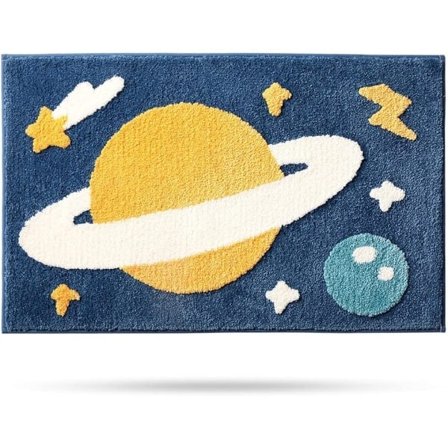 Badrumsmatta Mikrofiber Absorberande Halkfri, Planet 15,7"x23,6"