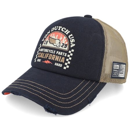 Von Dutch - Noir trucker Casquette - Bamboo Effect Cap A-Frame Trucker @ Hatstore