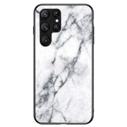 SKALO Samsung S23 Ultra Marmori karkaistu lasi TPU-suojakuori - Multicolor