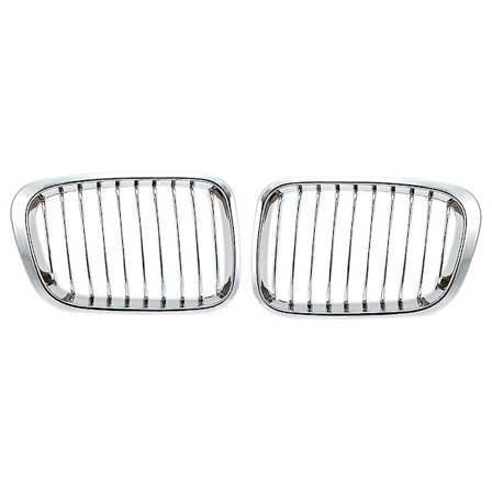 2x Krom Front Huv Njur Galler Grill För 1998-2001 E46 320i 323i 325i 328i 330i 4-dörrars Sedan