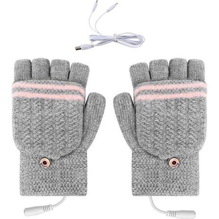 Opvarmede handsker - USB-opvarmede vanter - Opvarmede handsker - Elektriske handsker vinter - Strikkede varmehandsker
