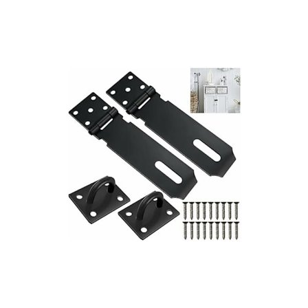 2 kpl lukon haspia ruostumattomasta teräksestä, oven salpa, turvallisuussalpa ruuveilla, lukon oven lukkosarana, musta oven salpa oven 