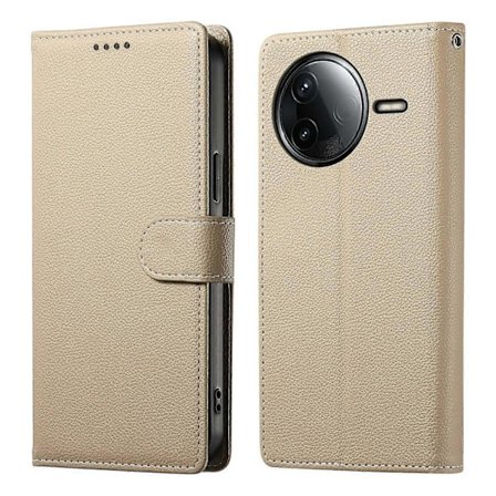 För Xiaomi Redmi K80 5G/Poco F7 Pro 5G Ställfodral Lädertextur Plånboksfodral Magnetlås