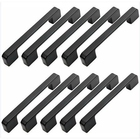 10 kpl Huonekalukahvoja, Keskipisteet 128 mm - Musta Keittiö