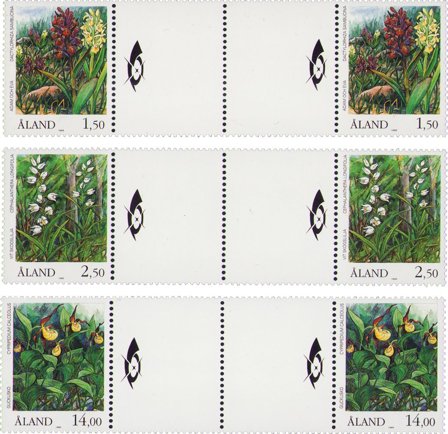 Åland - MICHEL 33-35 - Postfrisk gutterpairs