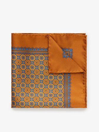 John Henric Men's Dark Orange Pocket Square Size Onesize