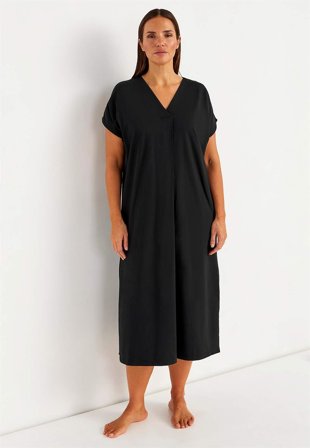 Cellbes of Sweden - Strandkaftan i jersey i sort til damer i størrelse 58/60