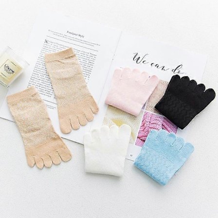 5 par tåsokker damesokker med tæer, dame sports bomuldssokker, komfortable, åndbare, antibakterielle