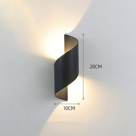 Spiral Design LED Vägglampa Modern Nordic Sconce Lampa SVART