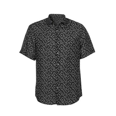 Emporio Armani, Over-fit short sleeve shirt Czarny, Mężczyzna, Rozmiar: 2XL
