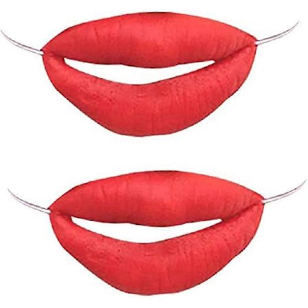 Halloween Pølse Mund Dekor Ansigts Sjove Røde Læber Til Maskerade Festartikler 2 stk. - God