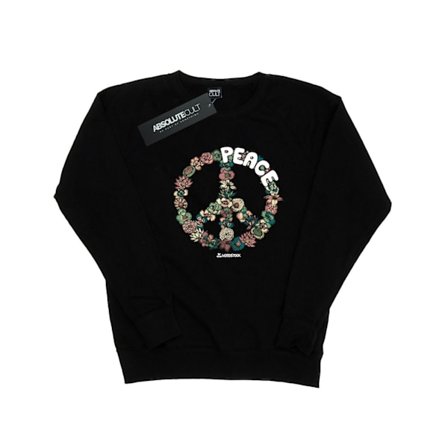 Woodstock Womens/Ladies Floral Peace Sweatshirt L Svart