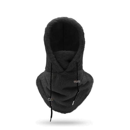 Sherpa Hood Ski Mask Talvi Balaclava Kylmä Sää Tuulenpitävä Säädettävä Lämmin Hupullinen Cover Cap Huivi Black