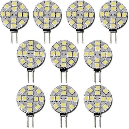 10x G4 LED-lampa DC 12V Ej Dimbar Vit 6000K Ersättningslampa 20W Halogenlampa (FMY)