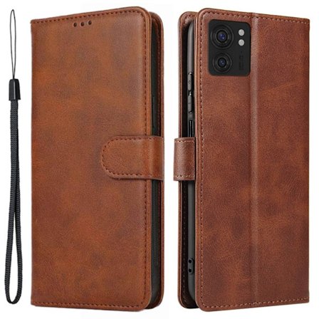 SKALO Motorola Edge 40 5G Premium Wallet Flip Cover - Brun