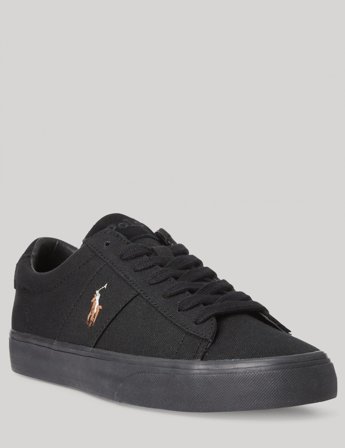 Polo Ralph Lauren Sayer Canvas Sneaker Noir Chaussures Garçon - Kids Brand Store