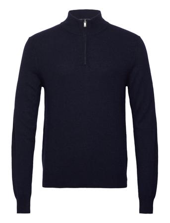 Hackett London Merino Cash Mix Hzip Marinblå