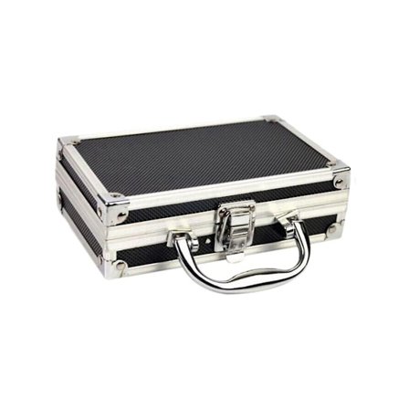 Verktøykasse i aluminium, praktisk aluminiumsveske, bærbar håndtak, liten ([HK])