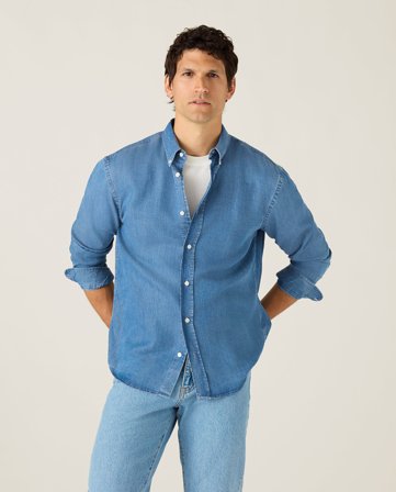 Lexington Indigo button-down-skjorta, denim blå