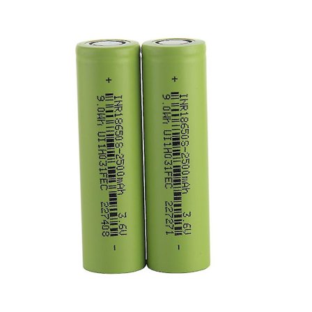 2 stk. 2500mah 3c 18650 3.7v Li-ion Power Battery Cell Genopladelig 7.5a Anvend Oelektrisk Cykel Ebike Scooter