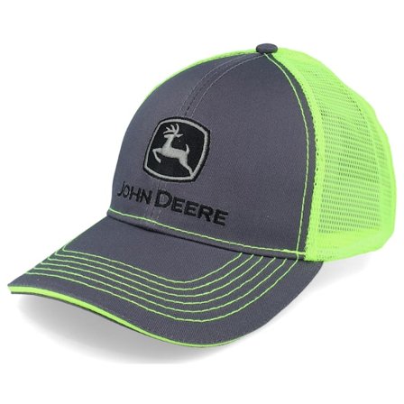 John Deere - Grijs trucker Cap - High Vis Logo Black/Neon Yellow Trucker @ Hatstore
