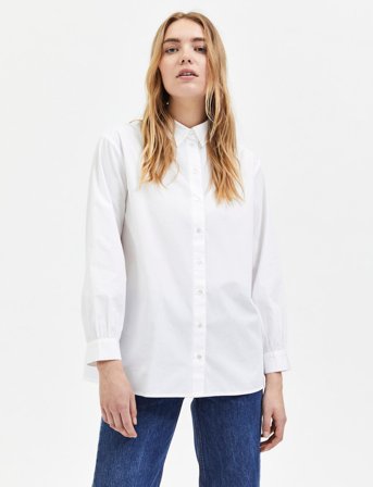 Selected Slfreka Ls Shirt B - White - 36