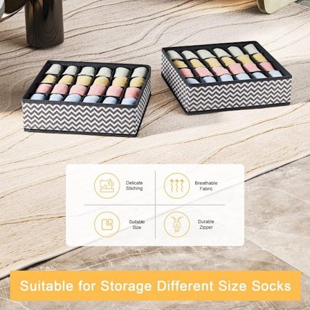 To-delt garderobesokkeopbevaringsboks sæt, 24 skuffeinddelere, skuffe-stil undertøjsopbevaringsboks