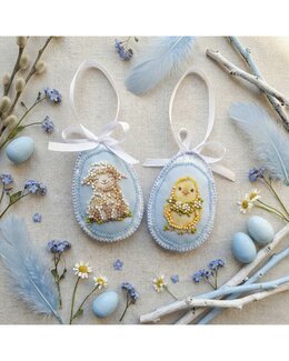 Perlenstickerei Ostergesellschaft 2-er Pack - Abris Art