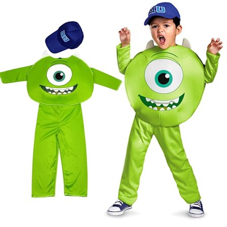 Børne Drenge Jumpsuit Monster Sjove Mike Wazowski Halloween Kostume Universitet Store Øjne Outfits