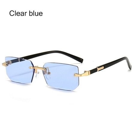 Trendiga båglösa solglasögon Ramlösa rektangulära solglasögon UV400