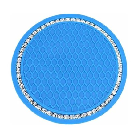 4 st bilunderlägg, 2,75 tum silikon halkfria kristallbilunderlägg, bilinteriörtillbehör, GM-underläggsmatta (sjöblå)