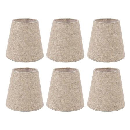 6 st Små Lampskärmar Klämma På Trumma Linne Lampskärm för Ljuslampor Belysningstillbehör