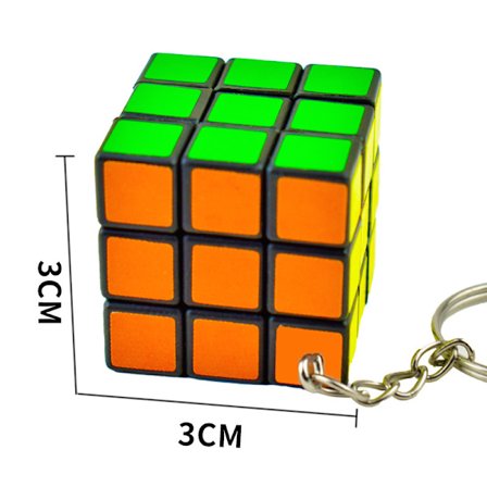 3 cm Tredjeordens Mini Rubiks kube-nøkkelring