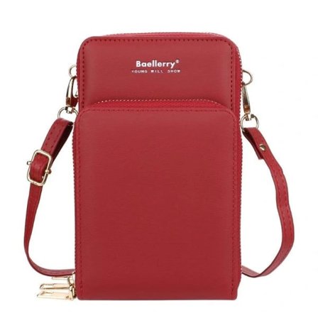 Axelremsväska mobilväska med axelband dam mörkröd mörkröd