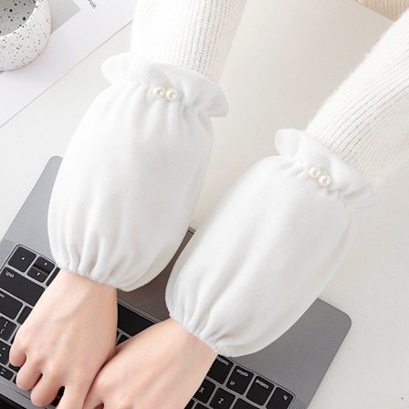 Hushålls röd anti-fläck ärmset för höst och vinter, flanell kortärmad huvud, student barn ärm, vuxen anti-smuts hand ärm, kvinnlig