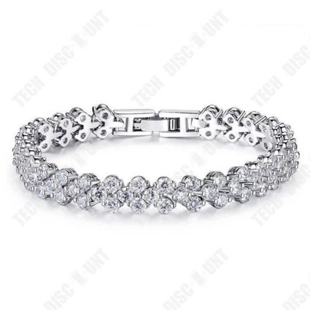 Armband - TD - Enkel Diamant - Silver - Legering - Tårform