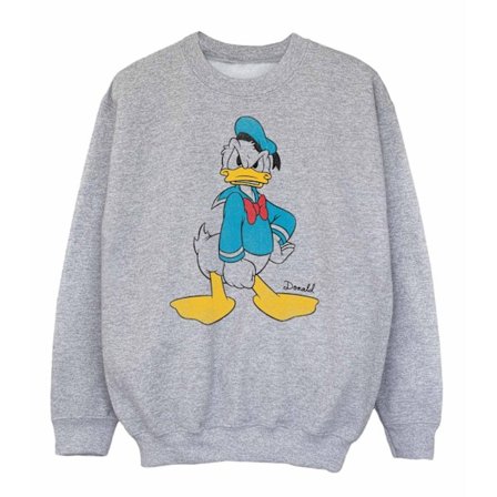 Disney Boys Angry Donald Duck Sweatshirt 7-8 år Sports Grey