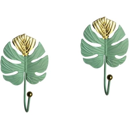 2 stk. formede hjem romantiske rustikke kleshengere for nøkkel - Grønne multifunksjonelle idédekorasjoner - Nøkler Klær Stoffkroker opp