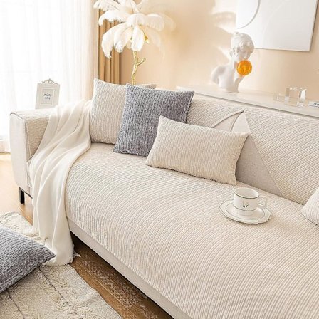 2023 Nytt Sofföverdrag Chenille Sofföverdrag För 3-Sits Soffa Överkast, Halkskydd L-formad Sofföverdrag, Möbelskydd Sofföverdrag För Sitskudde Soffa