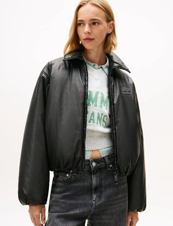 Tommy Jeans Tjw Oiled Padded Jacket Ext - Black - M