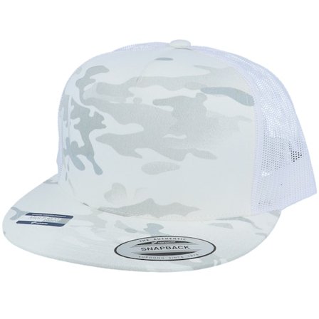 Yupoong - Camo trucker Caps - Multicam Alpine/White A-Frame Trucker Snapback @ Hatstore