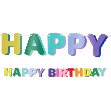 Bokstavgirlander Happy Birthday Flerfarget 1,7 m