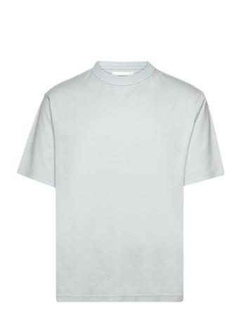 Milton Ss Tee Compact Cotton Blue Designers T-shirts Short-sleeved Blue Wax London