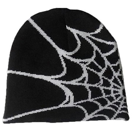 Y2k Hue Spider Web Hat Y2k Strikket Hue Skullies Hue Spider Web Hue Baggy Slouchy Hue Hovedbeklædning